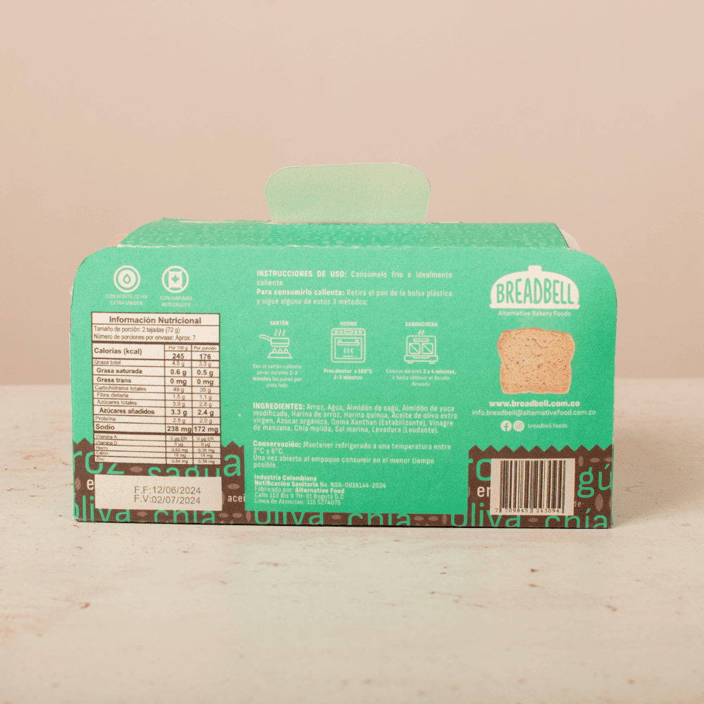 Pan original vegano 100% Sin Gluten 540g