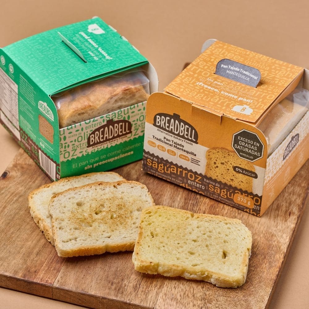 Combo 3 panes tajados veganos 360g + 2 panes tajados mantequilla 370g