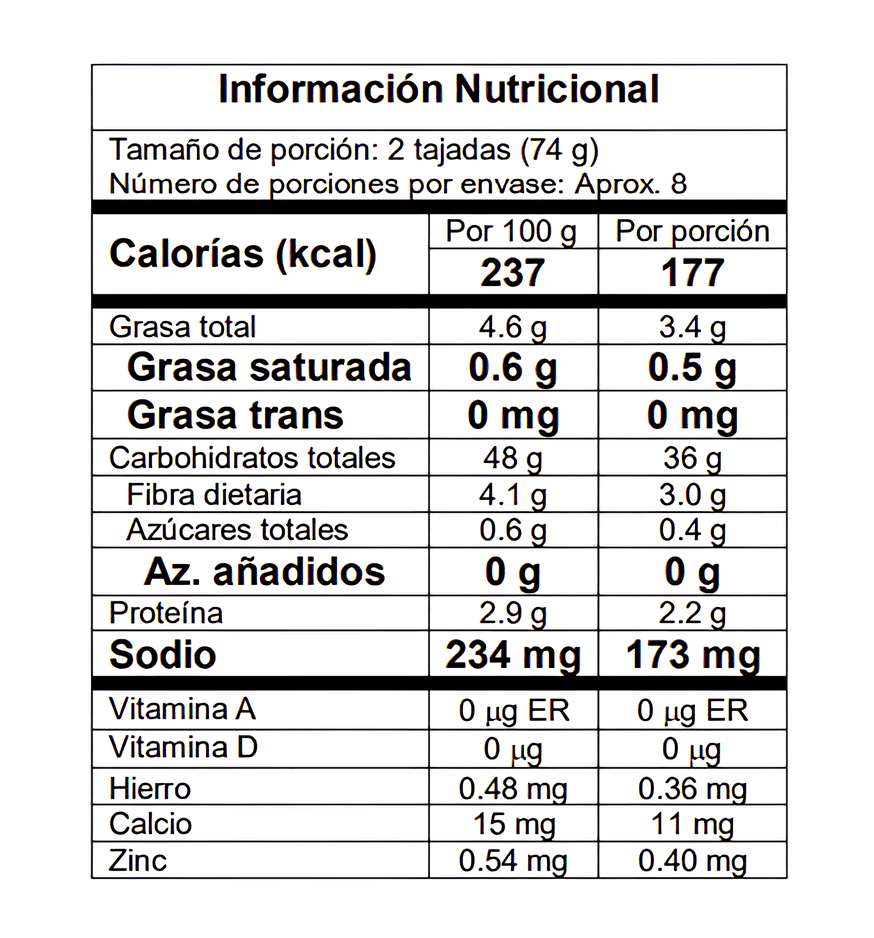 Pan original vegano 100% Sin Gluten 540g